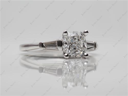 White Gold 1.20 Cushion cut Diamond Rings