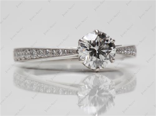 Platinum 0.74 Round cut Pave Ring Setting