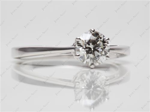 White Gold 0.75 Round cut Solitaire Engagement Rings