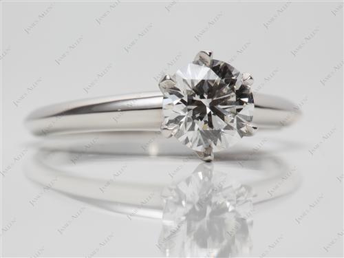 Platinum 1.03 Round cut Solitaire Engagement Rings