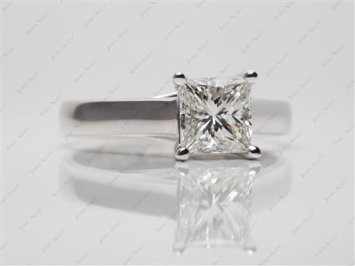 White Gold 1.53 Princess cut Diamond Solitaire Ring Settings
