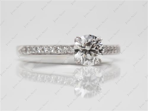 White Gold 0.72 Round cut Pave Rings