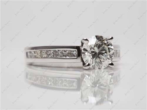 White Gold 1.07 Round cut Channel Setting Ring
