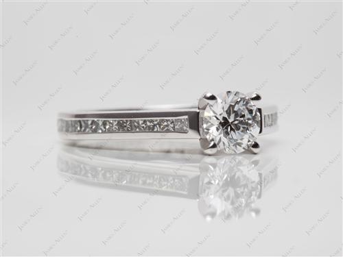 Platinum 0.72 Round cut Diamond Channel Rings