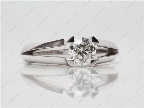 White Gold 0.71 Round cut Diamond Tension Ring