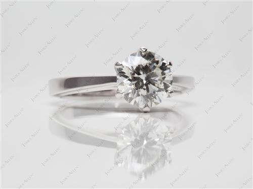 White Gold 1.21 Round cut Diamond Rings