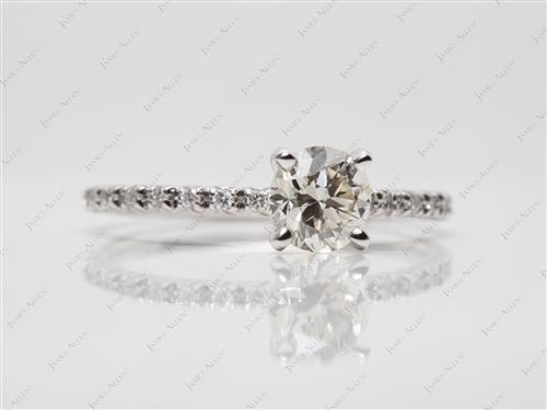White Gold 0.80 Round cut Diamond Wedding Sets