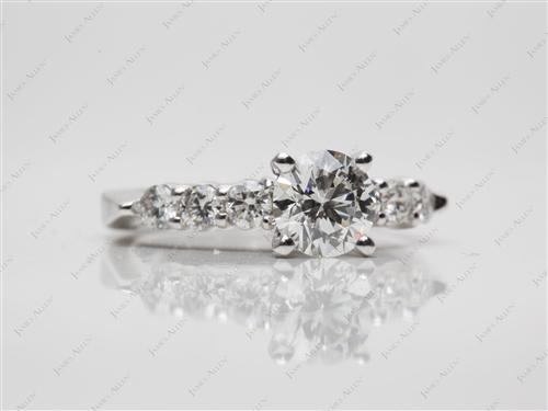 White Gold 0.83 Round cut Diamond Ring