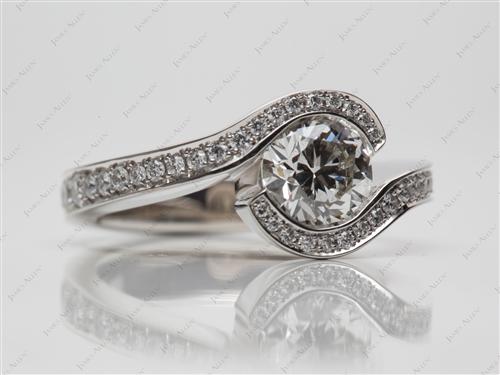 Platinum 1.22 Round cut Pave Ring Set