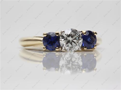 Gold 0.62 Round cut Gemstones Ring