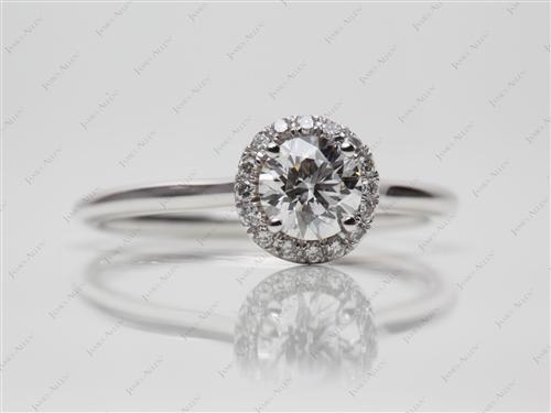 White Gold 0.60 Round cut Pave Ring Settings