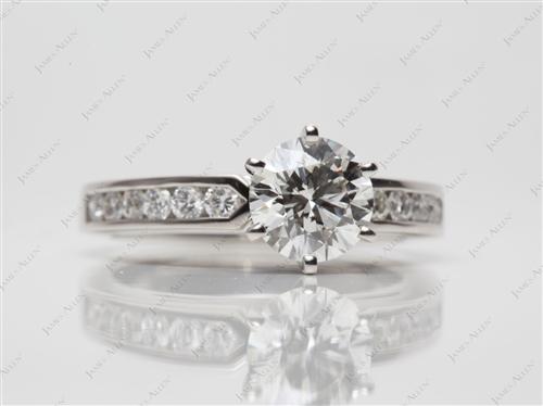Platinum 1.40 Round cut Channel Set Diamond Engagement Ring