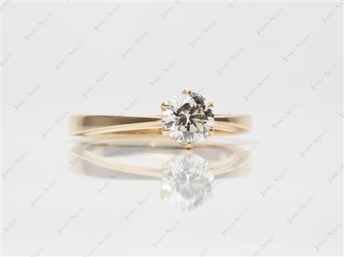 Gold 0.81 Round cut Round Solitaire Ring