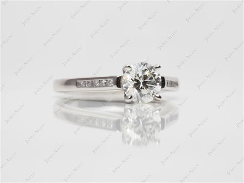Platinum 0.85 Round cut Diamond Channel Rings