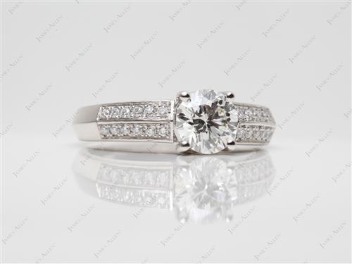 Platinum 1.09 Round cut Pave Ring Mountings