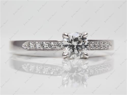 White Gold 0.60 Round cut Pave Diamond Rings