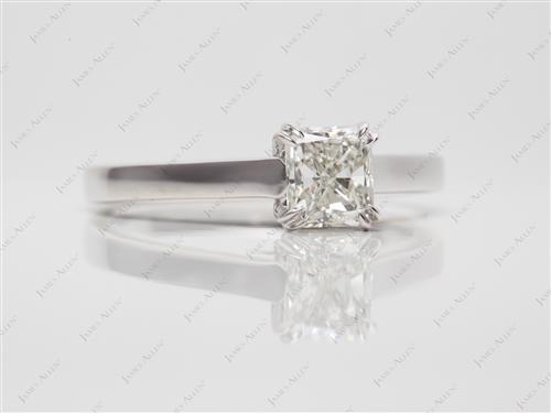 White Gold 0.81 Radiant cut Engagement Ring
