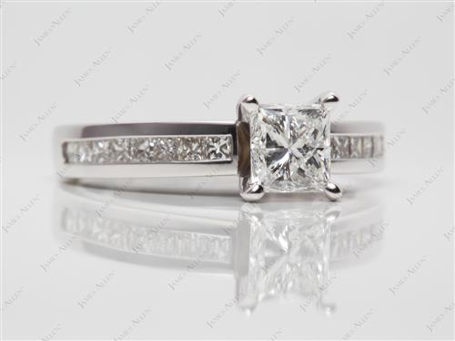 White Gold 1.01 Princess cut Channel Set Rings