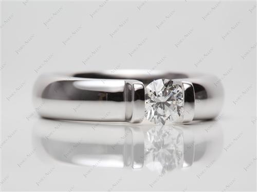 White Gold 0.53 Round cut Tension Ring Settings