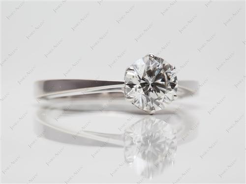 White Gold 1.02 Round cut Diamond Engagement Solitaire Rings