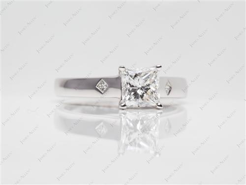 White Gold 1.20 Princess cut Engagement Ring