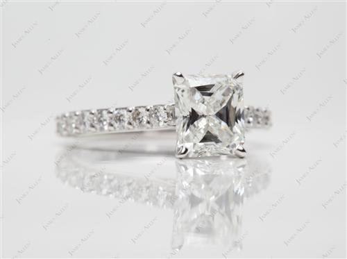 White Gold 1.31 Radiant cut Engagement Ring Side Stones
