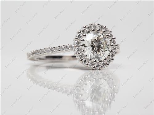 White Gold 1.10 Round cut Micro Pave Setting