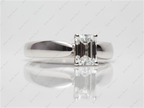 Platinum 1.03 Emerald cut Solitaire Ring Mountings
