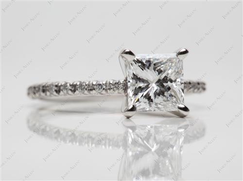 Platinum 1.52 Princess cut Engagement Rings