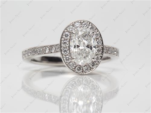 Platinum 1.01 Oval cut Engagement Ring