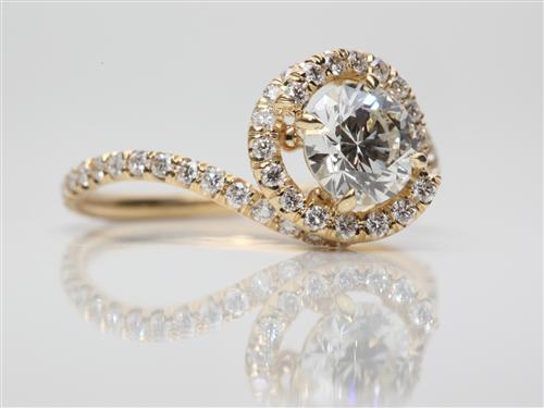 Gold 0.81 Round cut Micro Pave Band