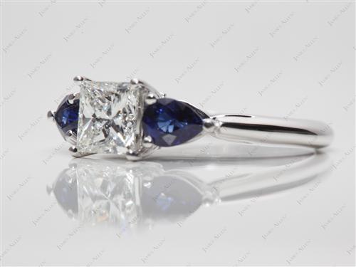 White Gold 1.03 Princess cut Ruby Diamond Ring