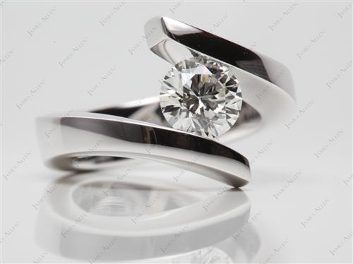 White Gold 1.05 Round cut Diamond Rings