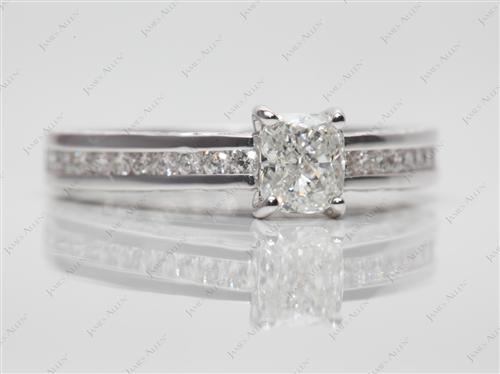 White Gold 0.51 Cushion cut Channel Set Eternity Rings