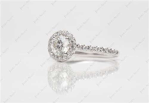 White Gold 0.50 Round cut Diamond Rings