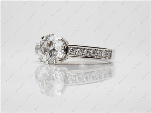 Platinum 1.80 Round cut Diamond Pave Ring