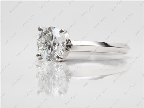 Platinum 1.04 Round cut Solitaire Ring Settings