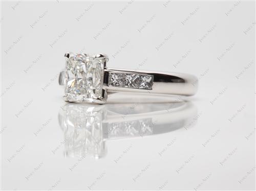 Platinum 1.70 Radiant cut Channel Setting Ring