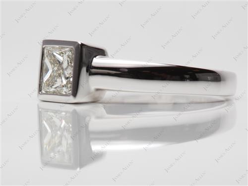 White Gold 0.85 Princess cut Engagement Rings