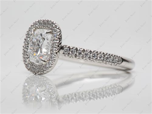 Platinum 1.06 Cushion cut Engagement Ring
