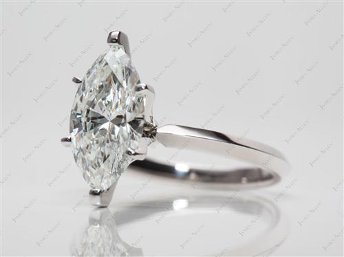 Platinum 1.80 Marquise cut Diamond Solitaire Rings
