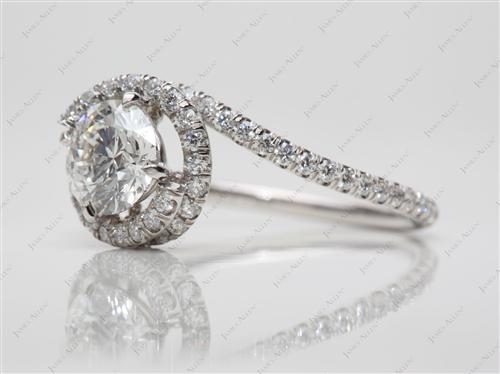 Platinum 1.02 Round cut Meno Engagement Rings