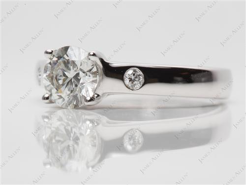 White Gold 0.80 Round cut Diamond Ring