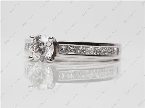 White Gold 0.61 Round cut Channel Engagement Ring