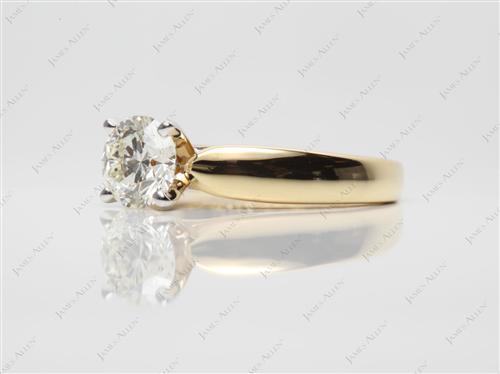 Gold 1.01 Round cut Diamond Ring