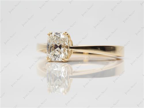 Gold 1.03 Cushion cut Solitaire Ring Designs