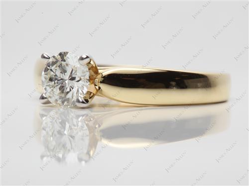Gold 0.71 Round cut Diamond Rings