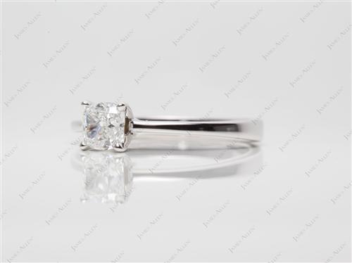 White Gold 0.81 Cushion cut Solitaire Rings