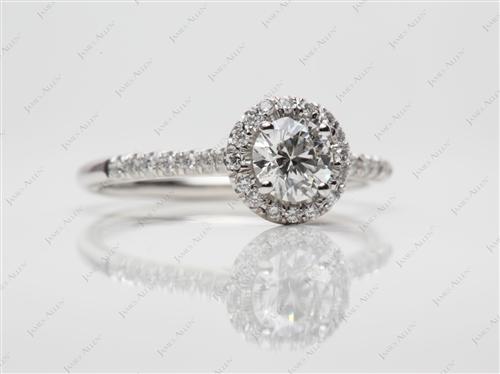 Platinum 0.62 Round cut Pave Diamond Rings