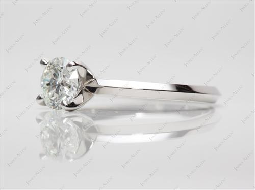 Platinum 0.82 Round cut Diamond Solitaire Rings
